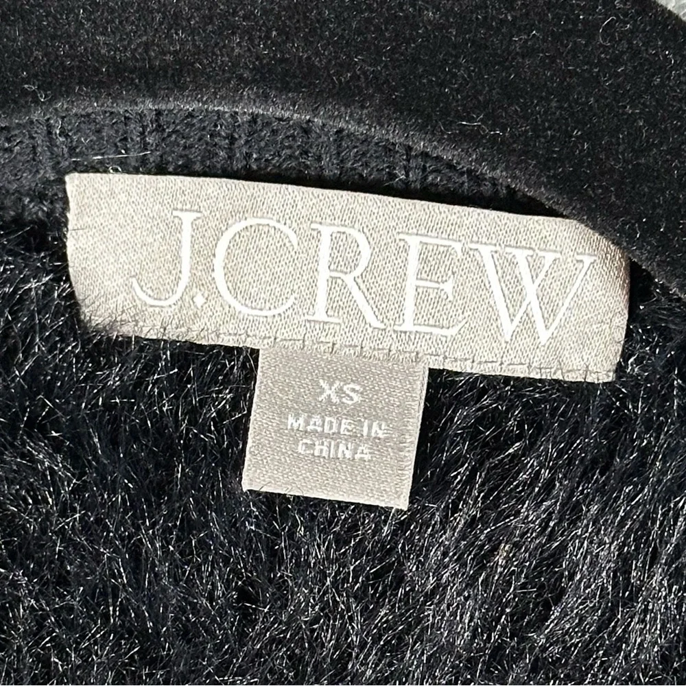 J.Crew Sweater Lady Jacket Striped Brushed Yarn Size XS Gold Button Black/White